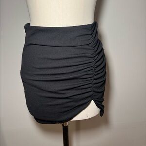 Elegant Black Ruched Skirt